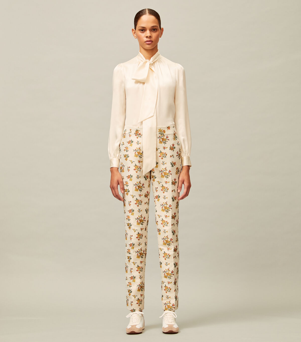 tory burch floral jacquard trouser