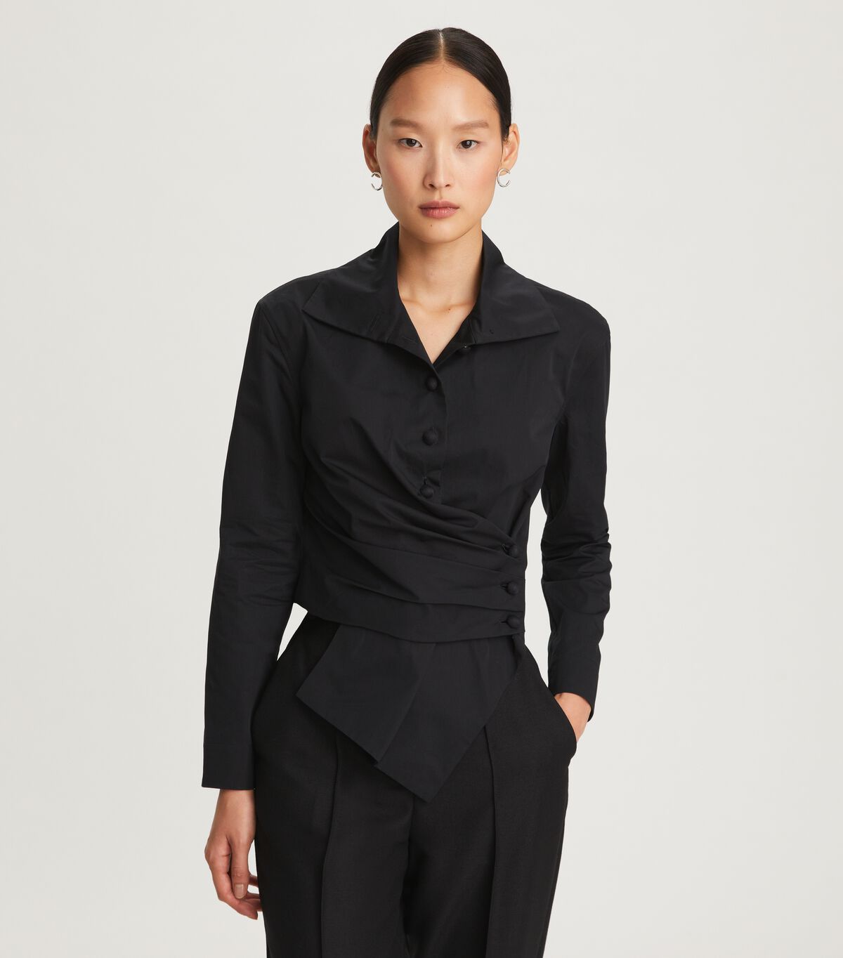 tory burch poplin wrap shirt