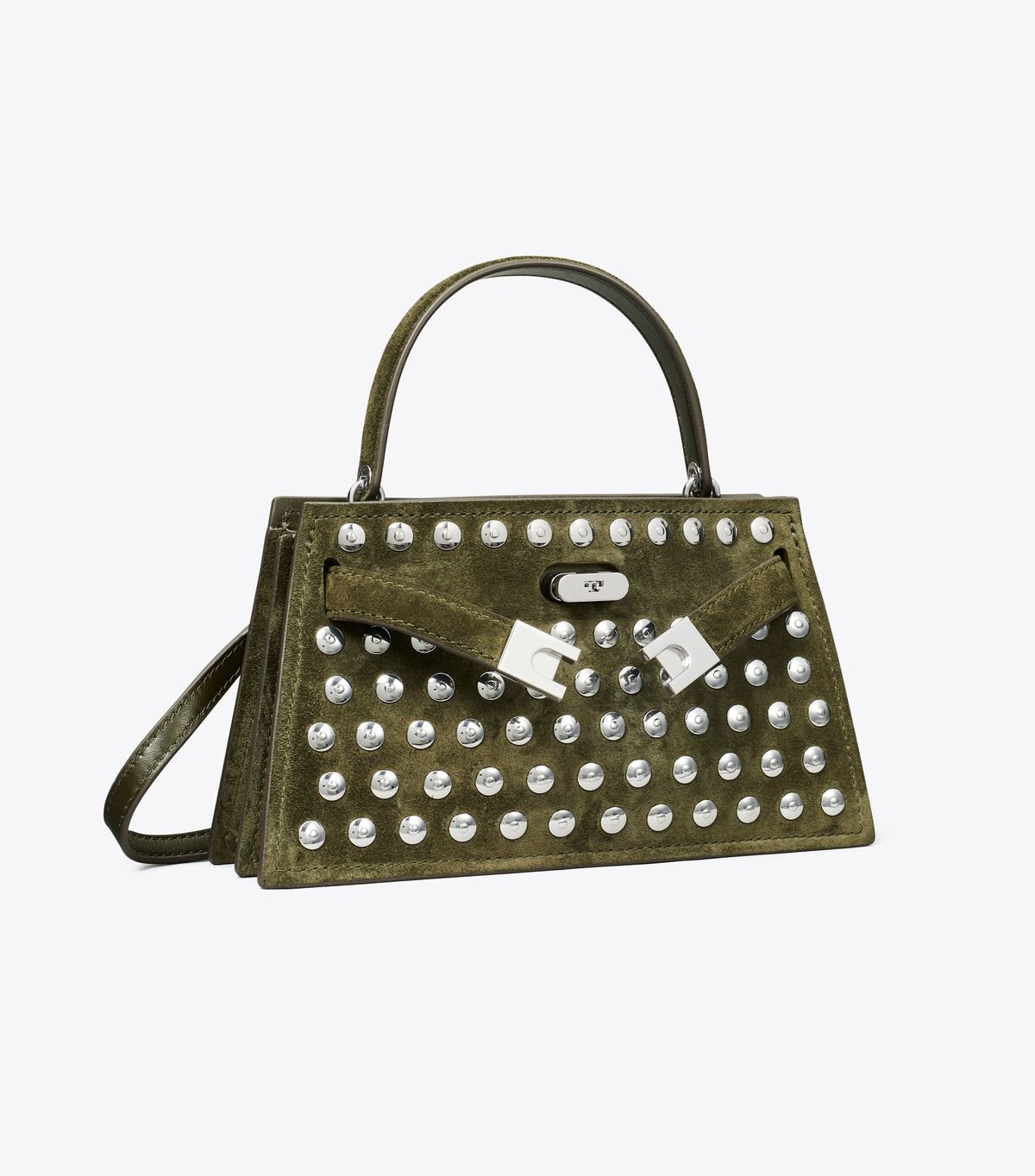 Mini Lee Radziwill Studded Suede Top-Handle Bag tory burch mini lee radziwill studded suede top handle bag