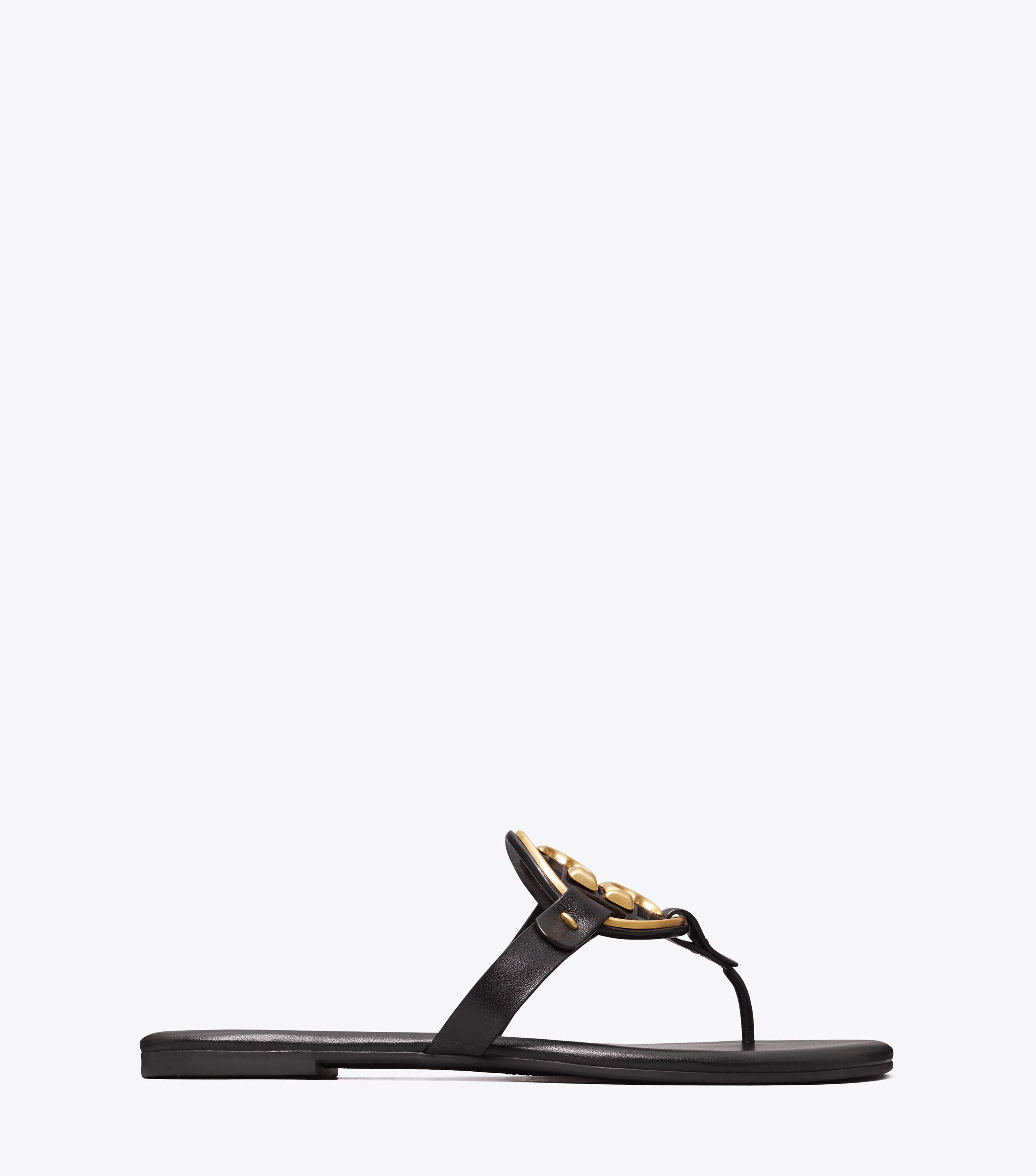 Tory burch black and white sandals deals
