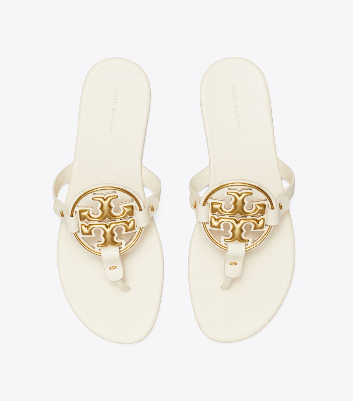 tory burch miller soft metal logo sandal