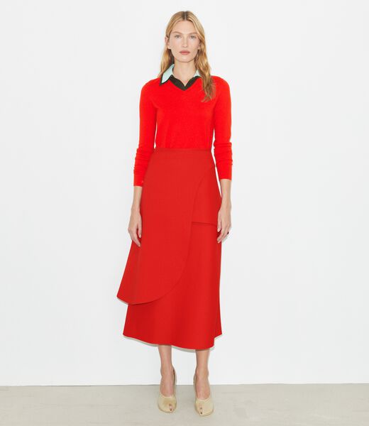 tory burch crepe wrap skirt