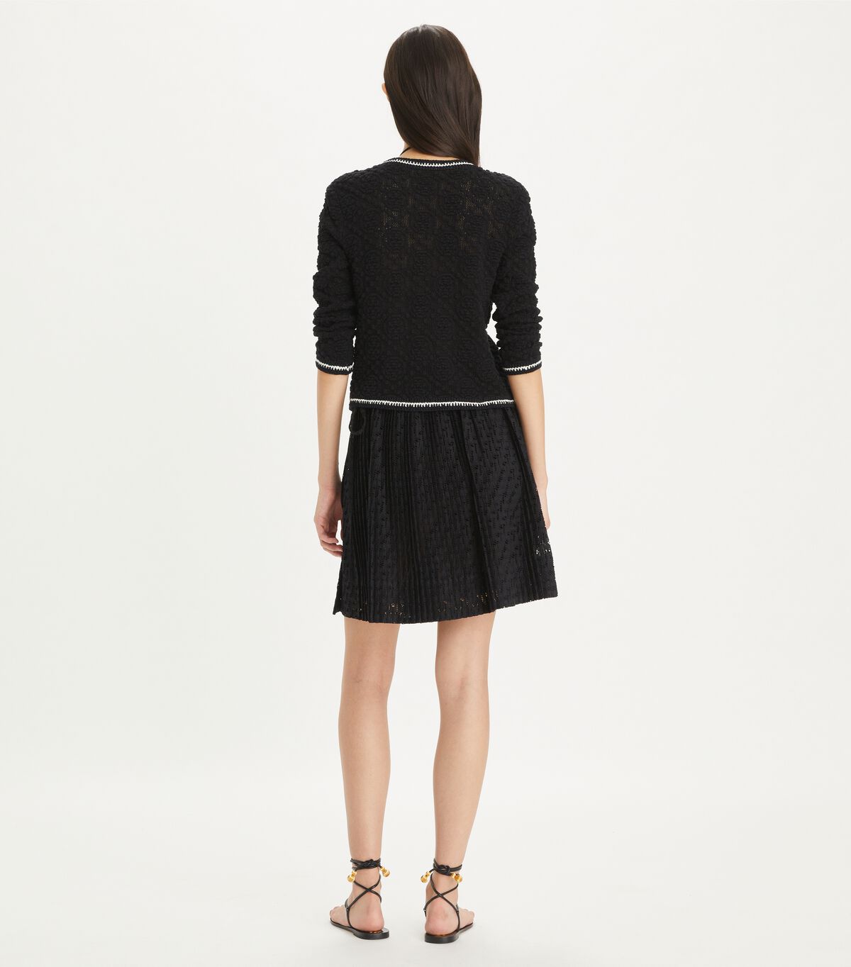 tory burch kendra logo lace cardigan
