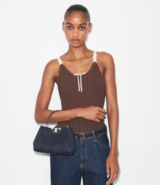Mini Eleanor Denim Satchel tory burch mini eleanor denim satchel