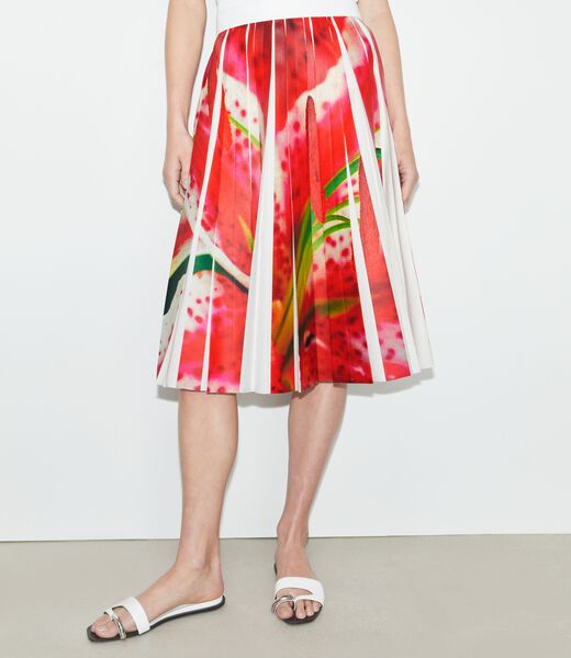 tory burch printed twill skirt