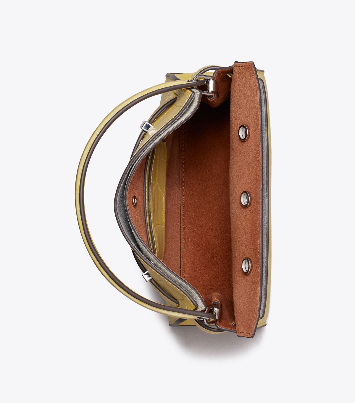 tory burch petite lee radziwill croc embossed double bag