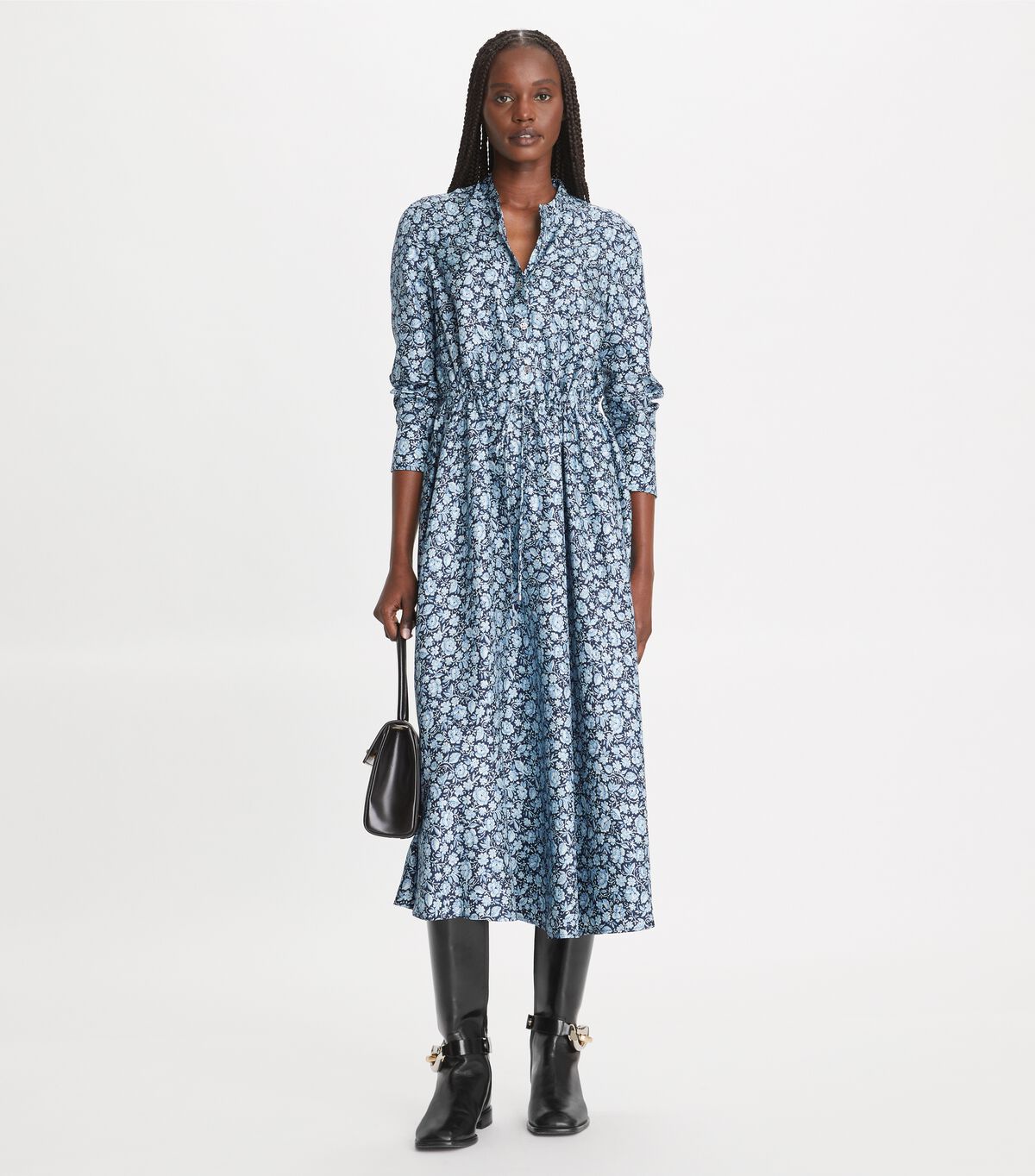 tory burch printed silk shirtdress