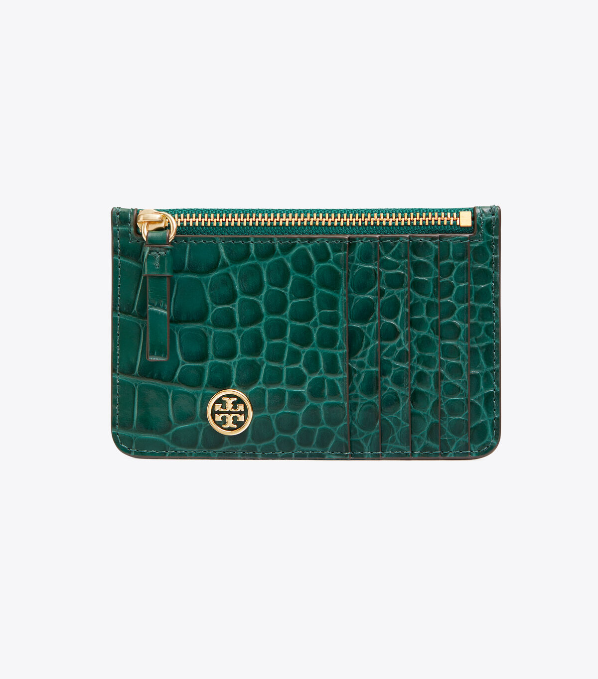 tory burch robinson embossed top zip card case