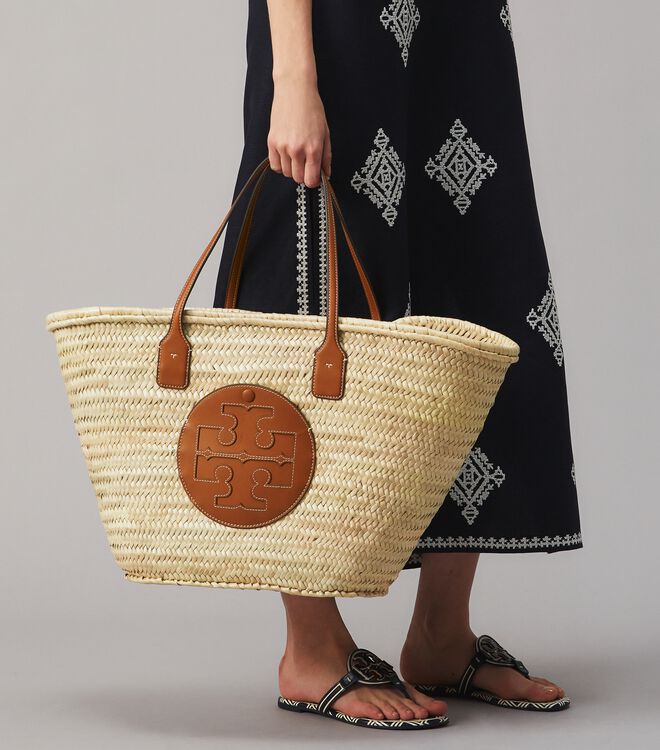 Ella Straw Basket Tote Bag | Tory Burch Navigation | Tory Burch