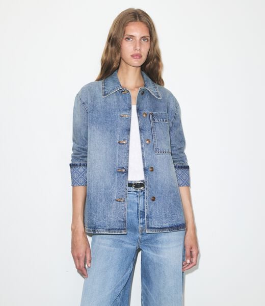 tory burch denim barn jacket