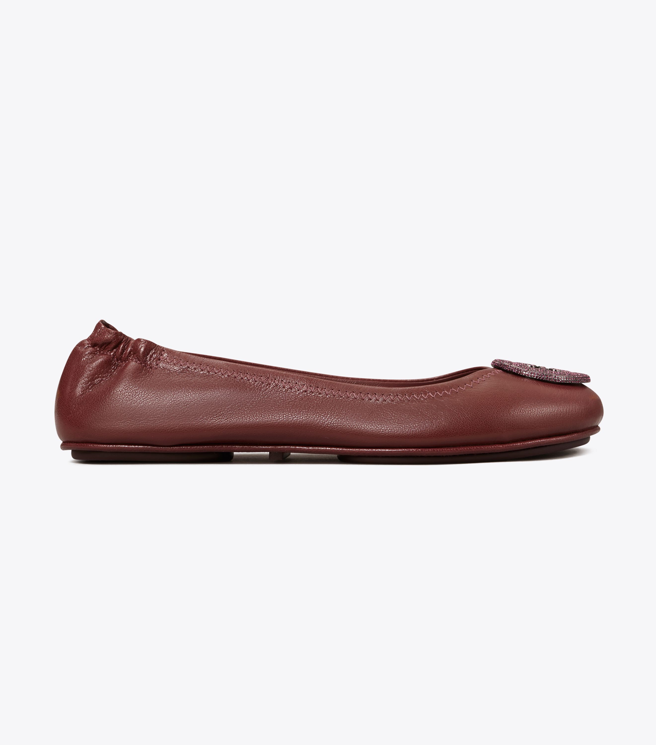 Minnie Travel Ballet Flat, Pavé, Claret | Tory Burch UAE