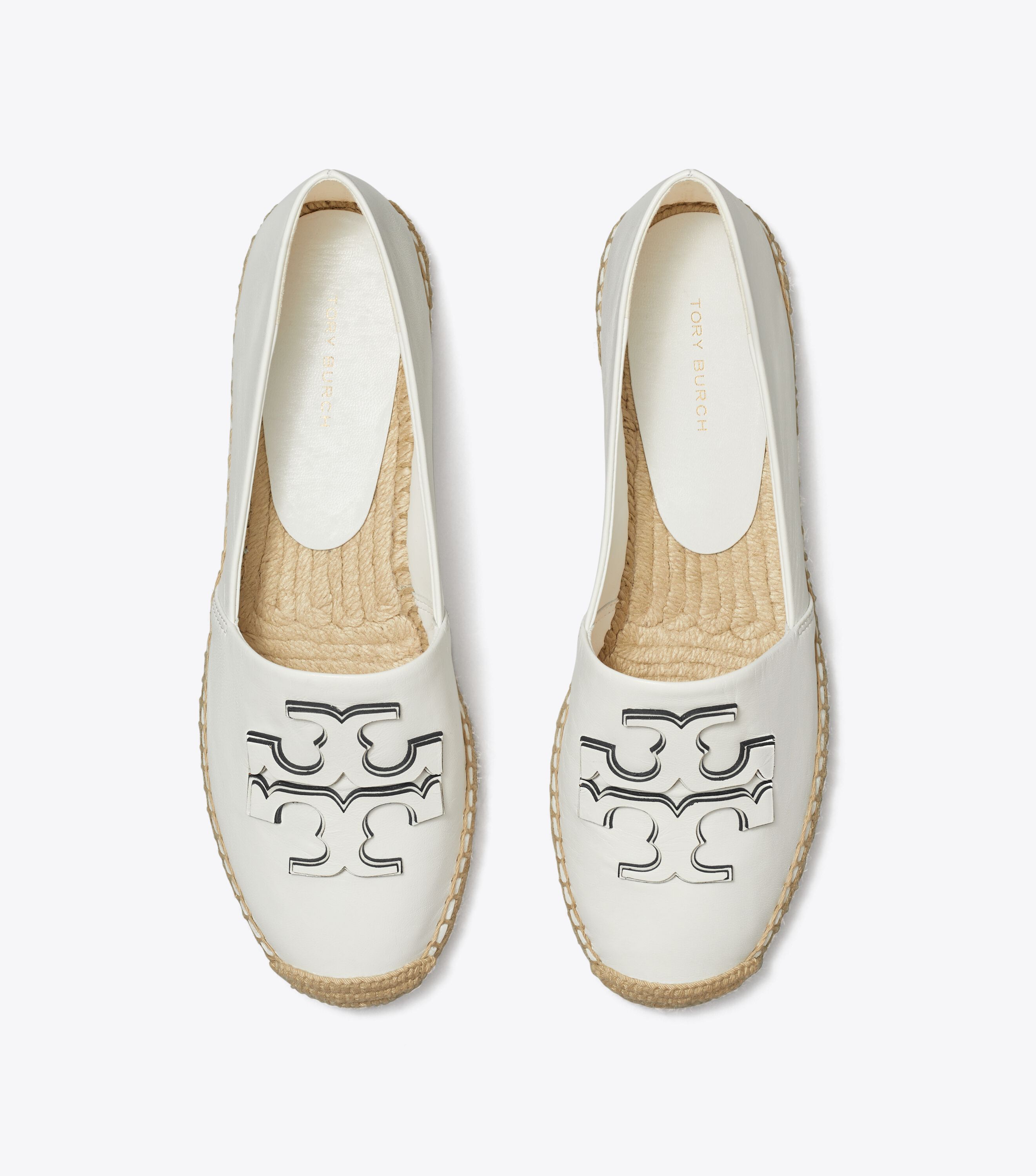 Tory burch espadrilles black and white sale
