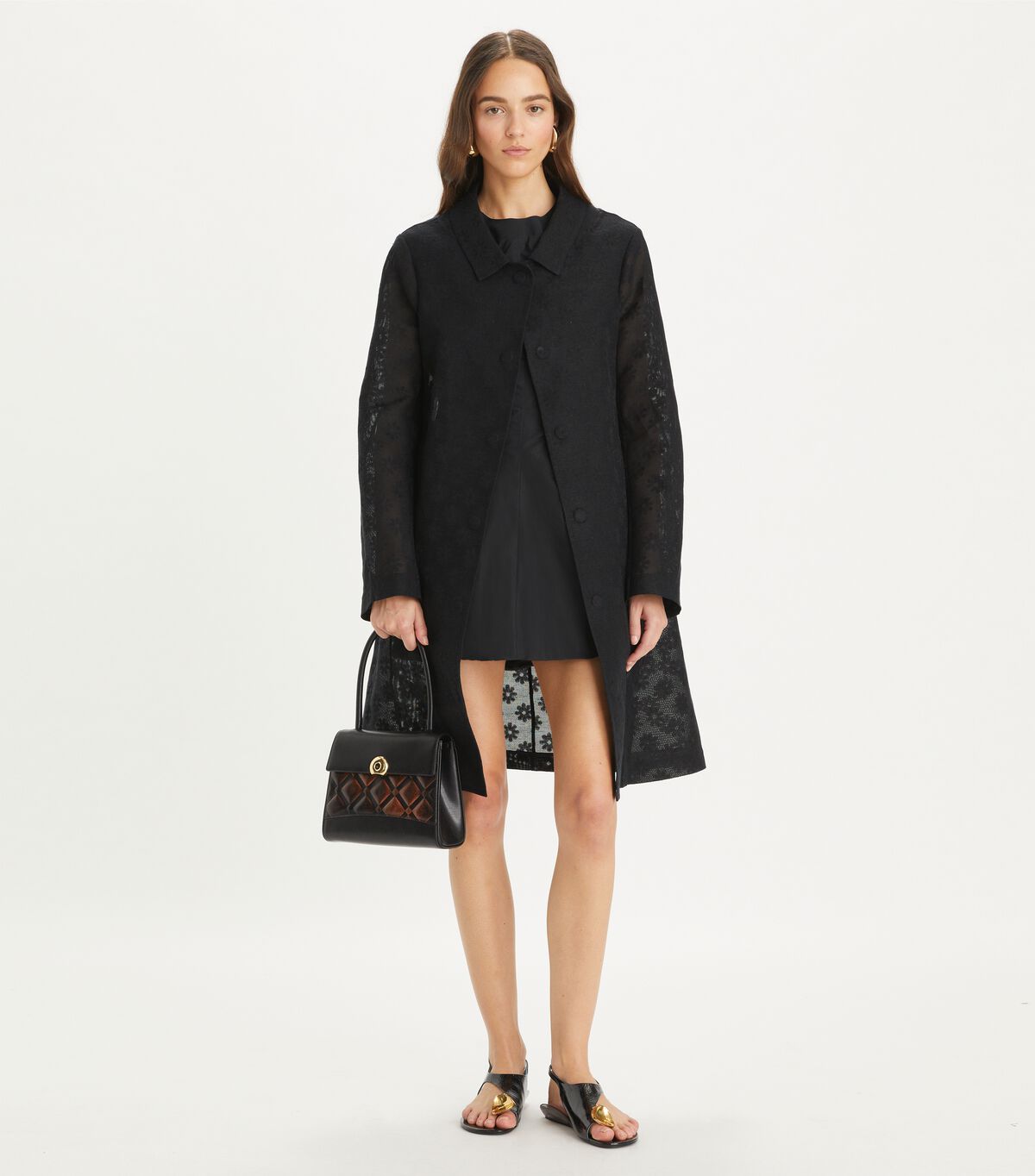 tory burch cotton and linen daisy coat
