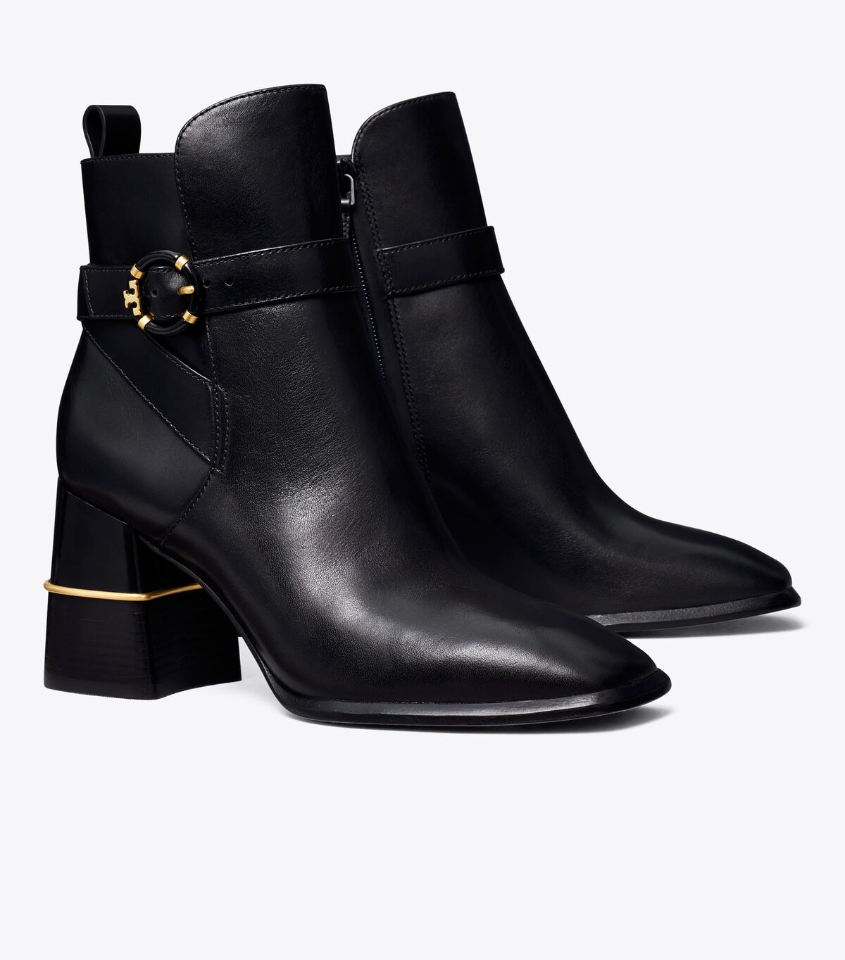 tory burch multi logo buckle boot