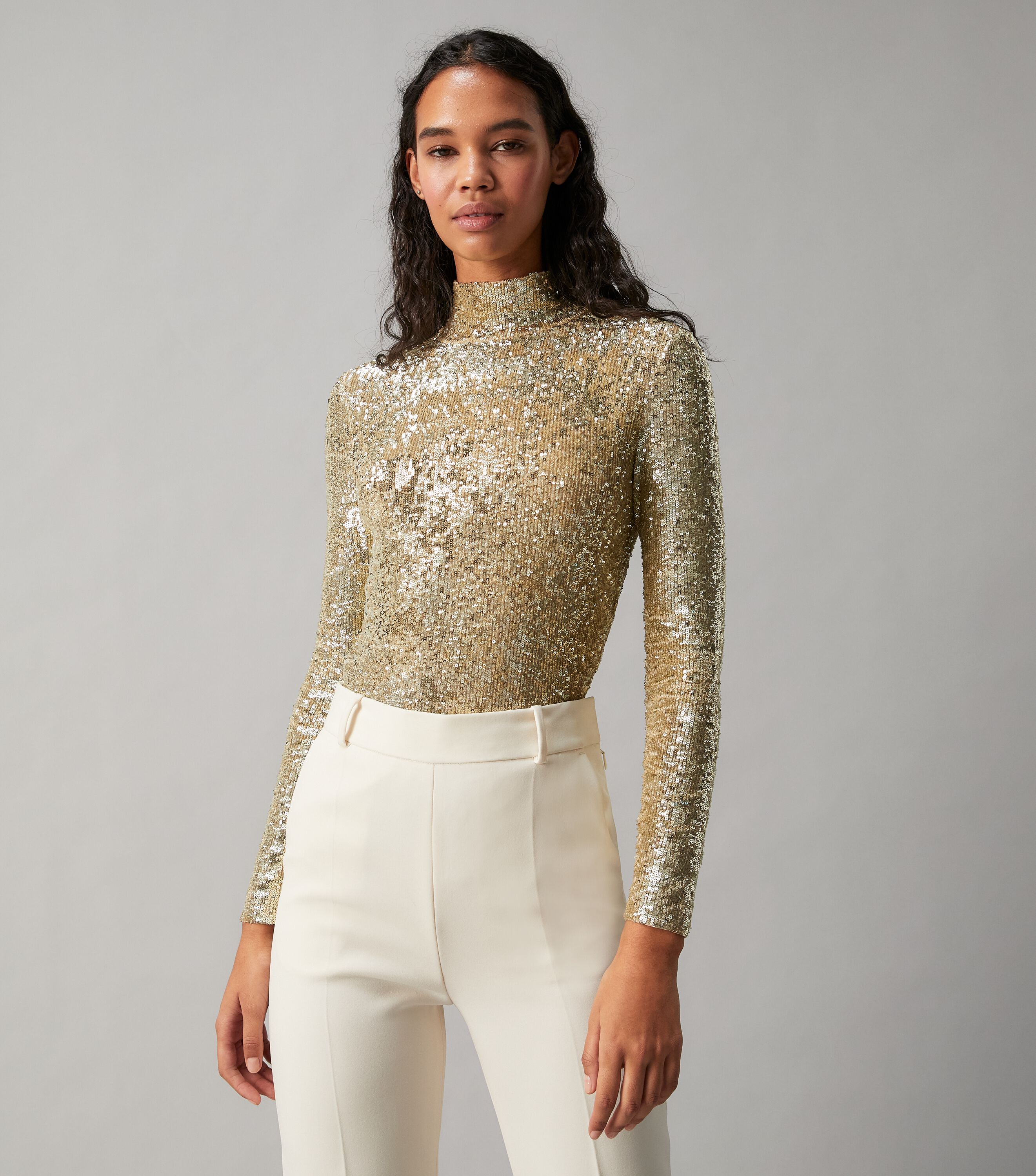 Gold sequin deals turtleneck