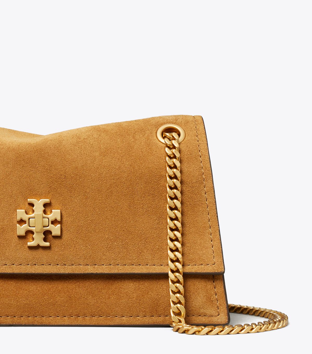 tory burch حقيبة كتف كيرا تيرنلوك صغيرة من جلد الغزال