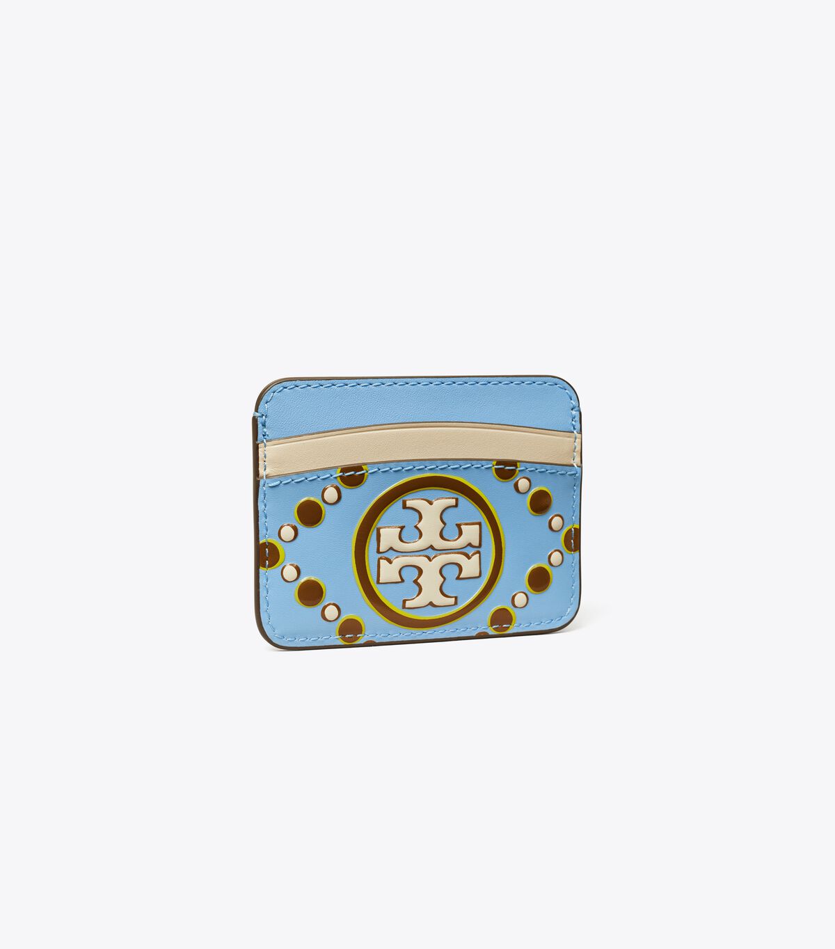 T Monogram Contrast Embossed Card Case