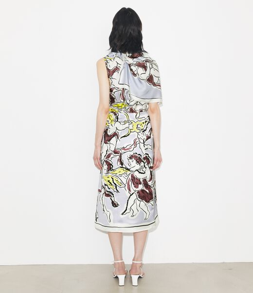 tory burch printed satin skirt