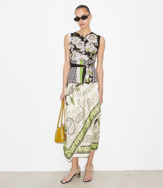 tory burch تنورة ملفوفة بوشاح حريري