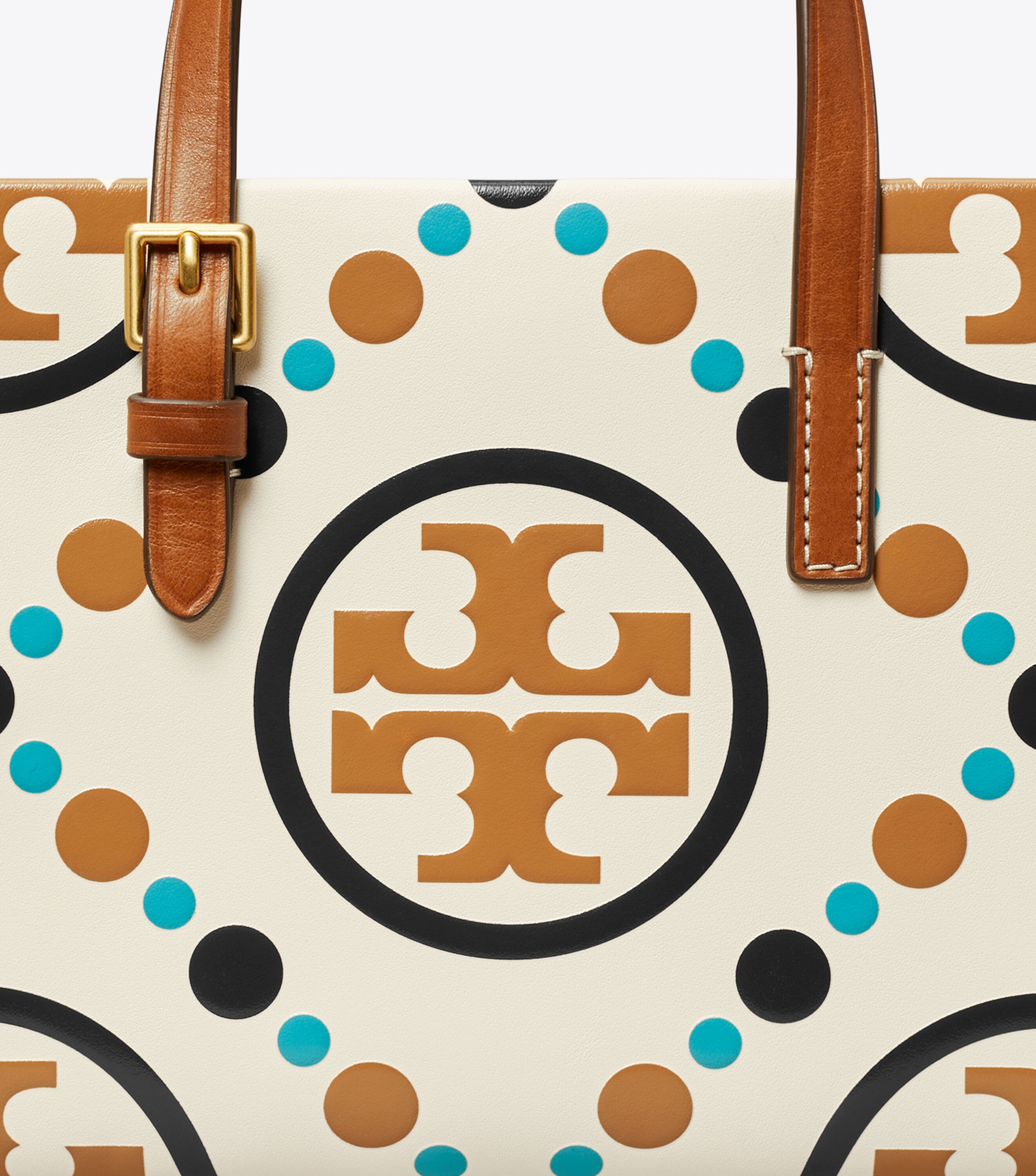 Mini T Monogram Contrast Embossed Square Tote, New Ivory, OS | Tory Burch  UAE