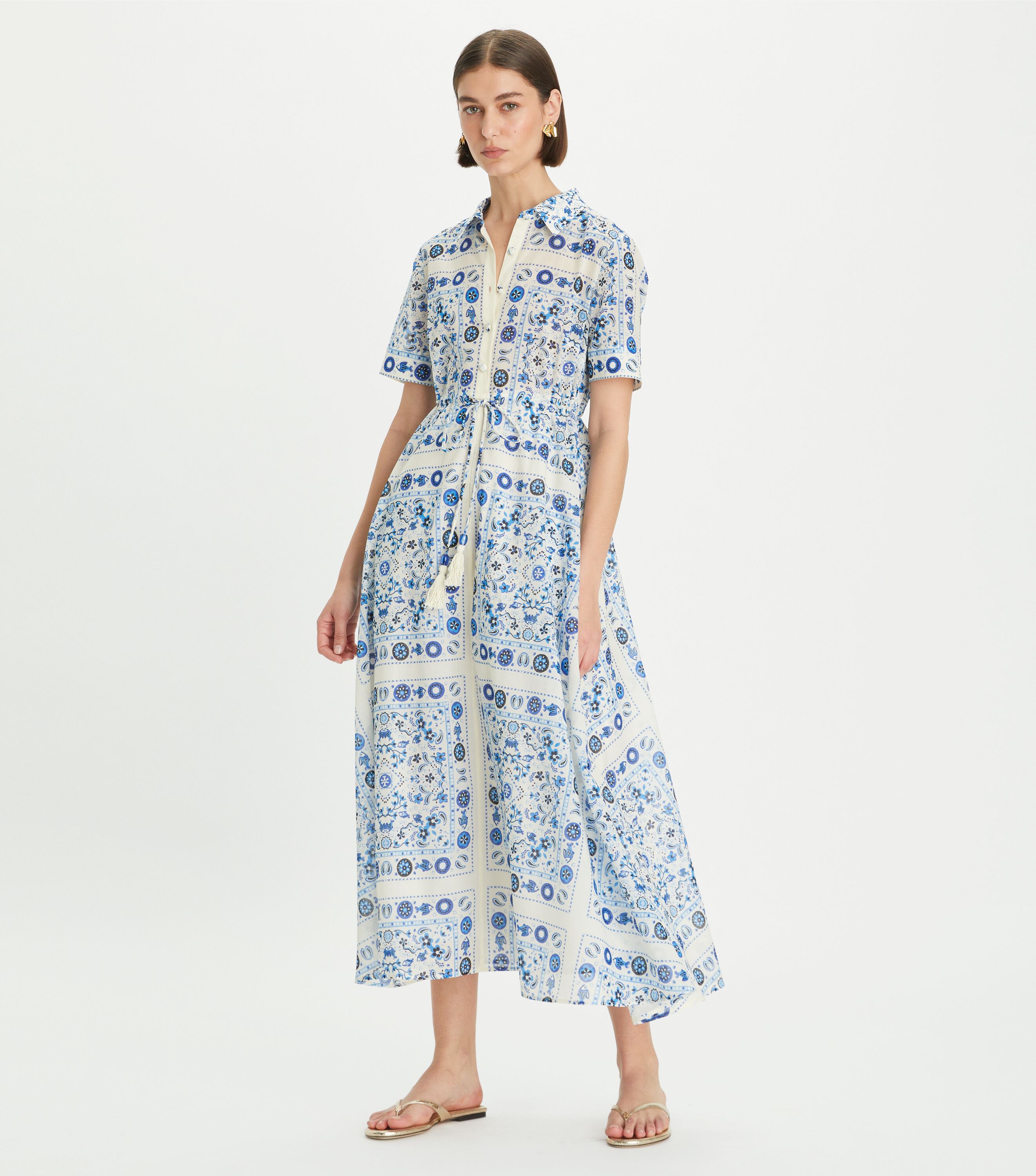 Tory burch printed cotton dress on sale