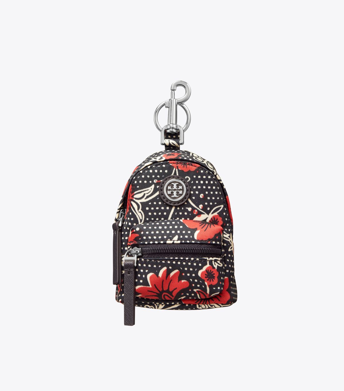 Printed Nylon Mini Backpack Key Ring