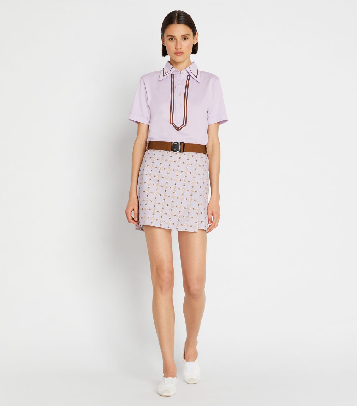 tory burch printed wrap skort