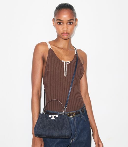 Mini Eleanor Denim Satchel tory burch mini eleanor denim satchel
