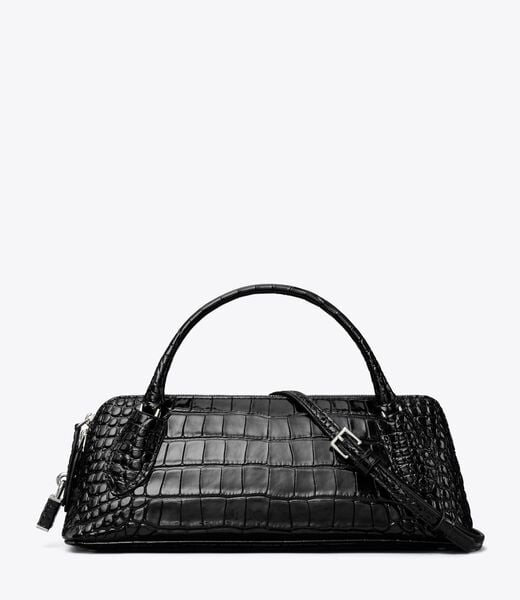 Lock Croc-Embossed Top Handle Bag tory burch lock croc embossed top handle bag