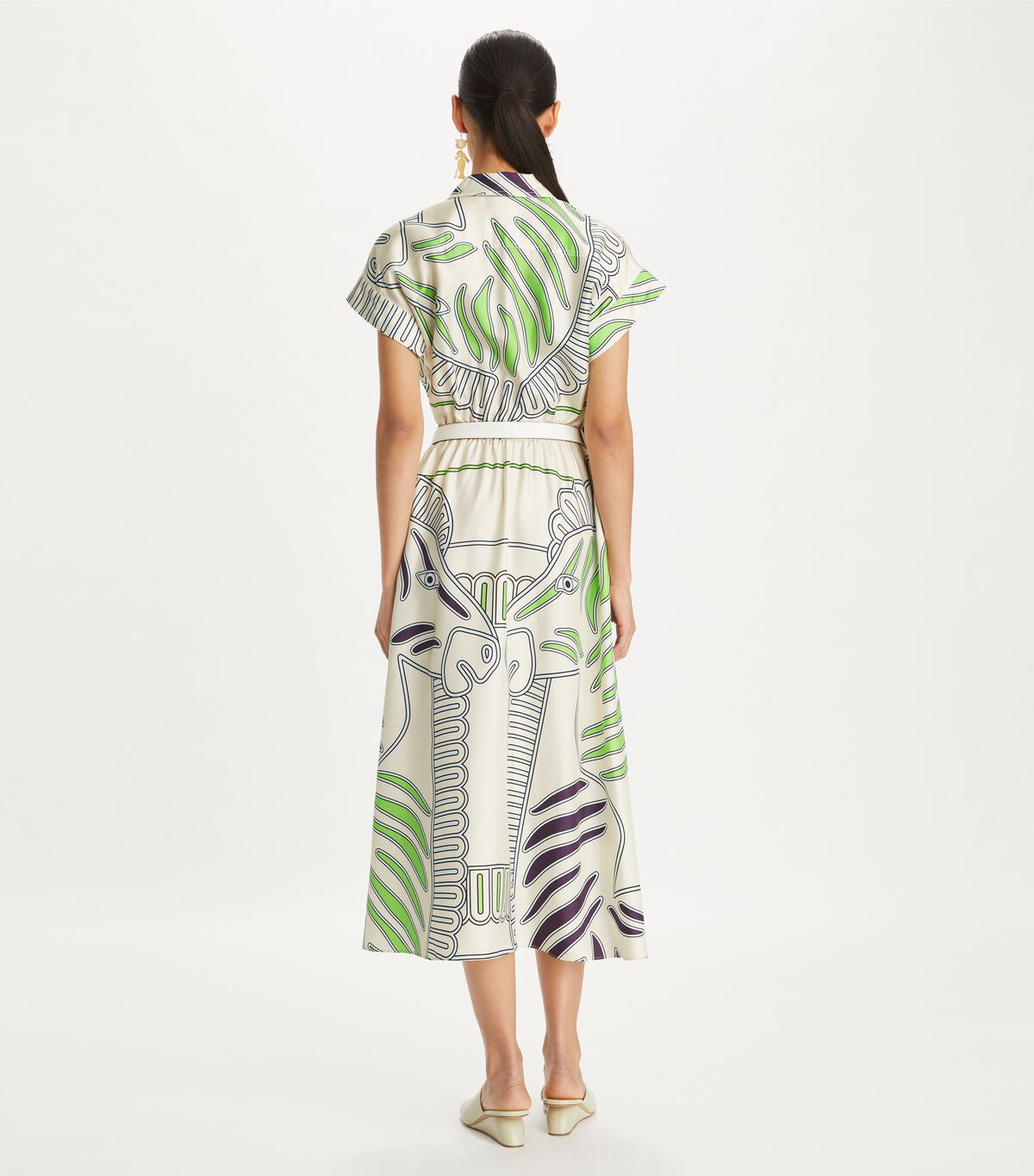 tory burch printed silk twill shirtdress