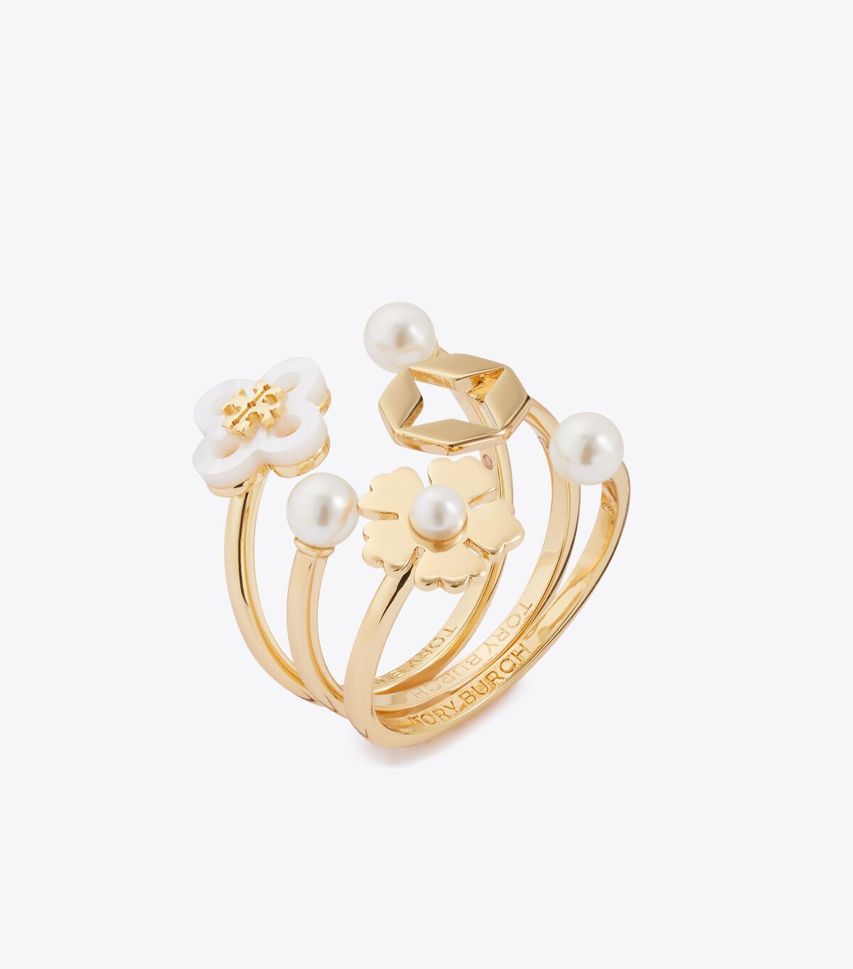 Forget Me Not Stacking Ring Set tory burch forget me not stacking ring set
