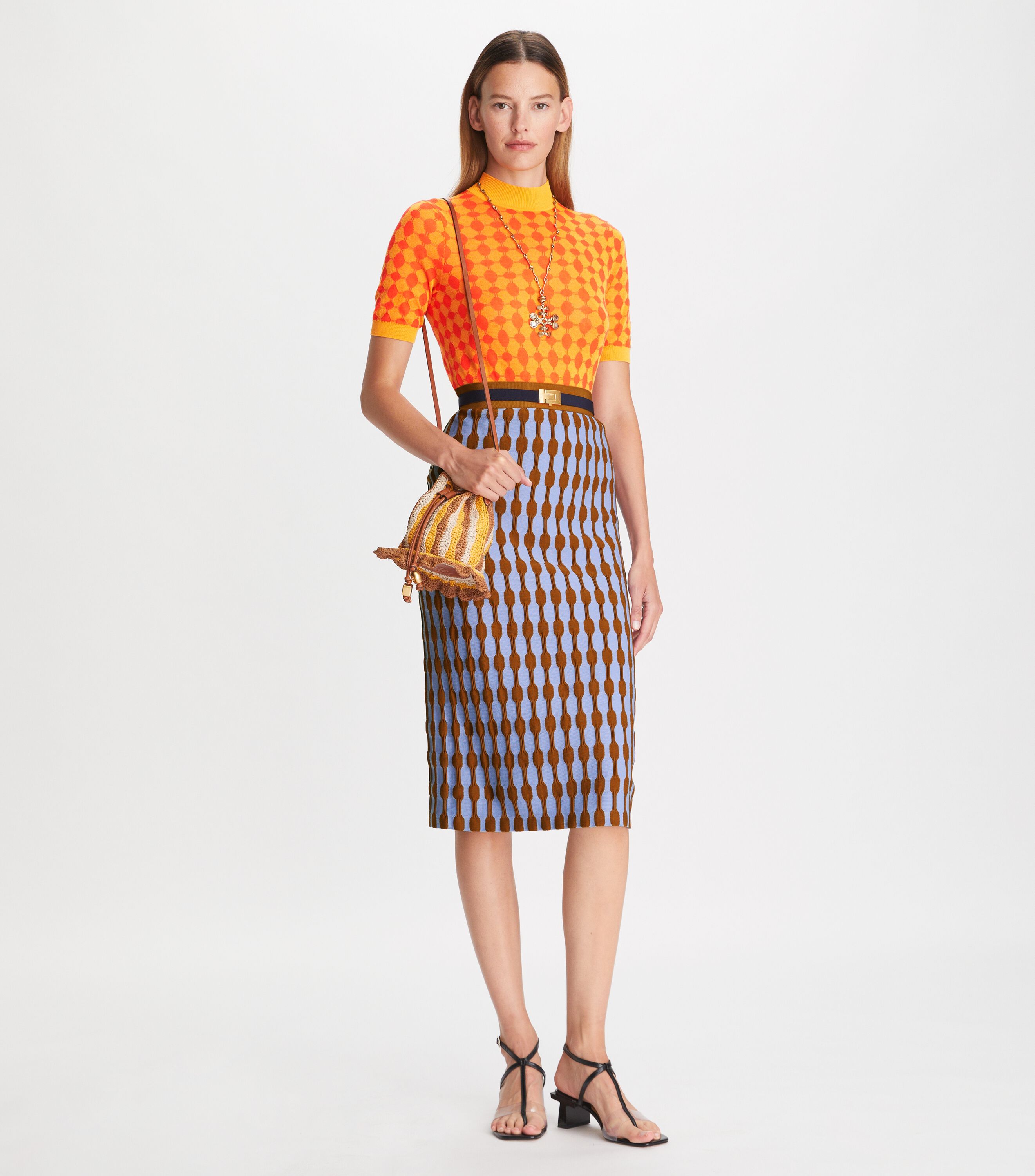 Striped skirt yellow cheap