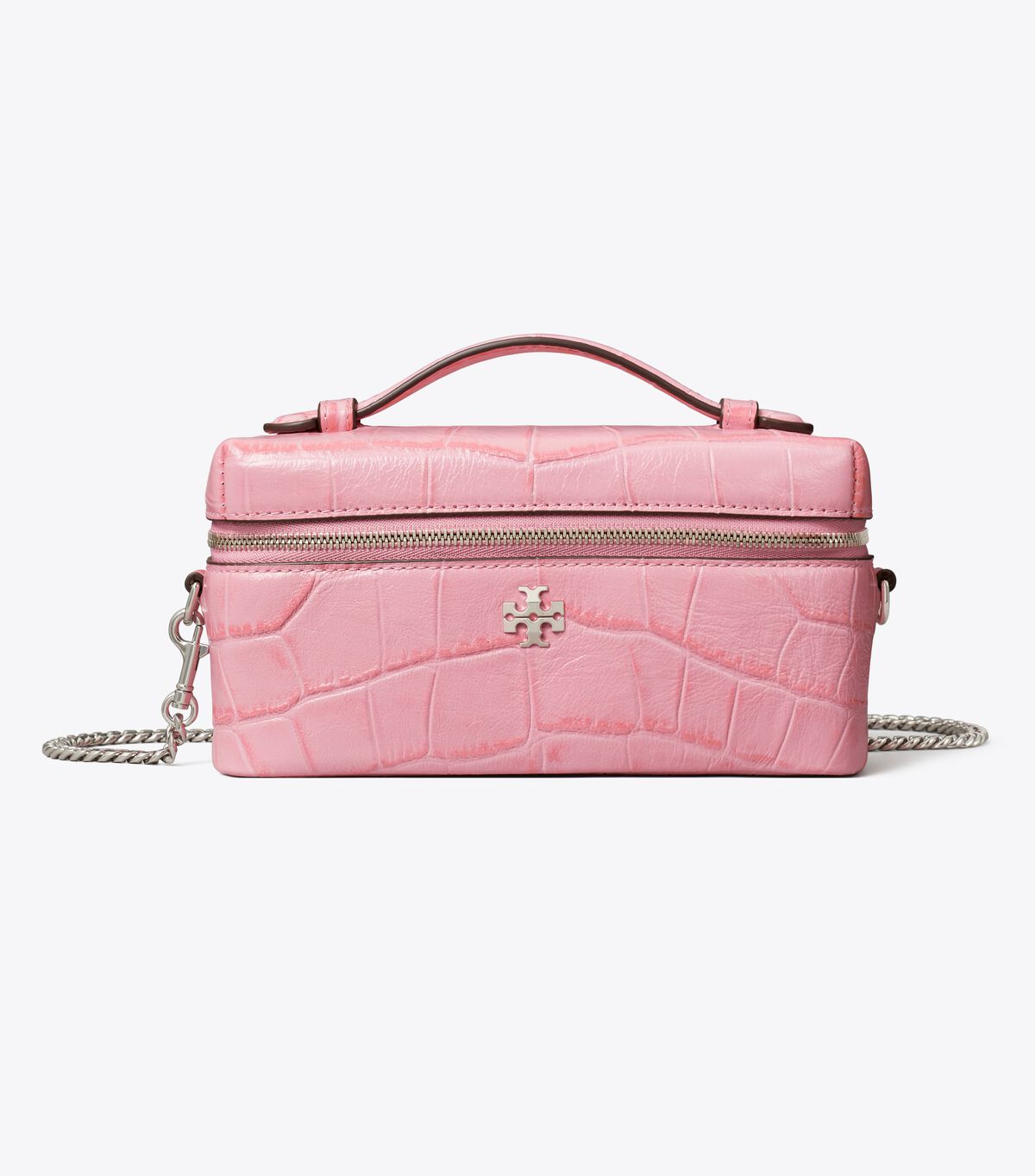 tory burch charlie croc embossed vanity case