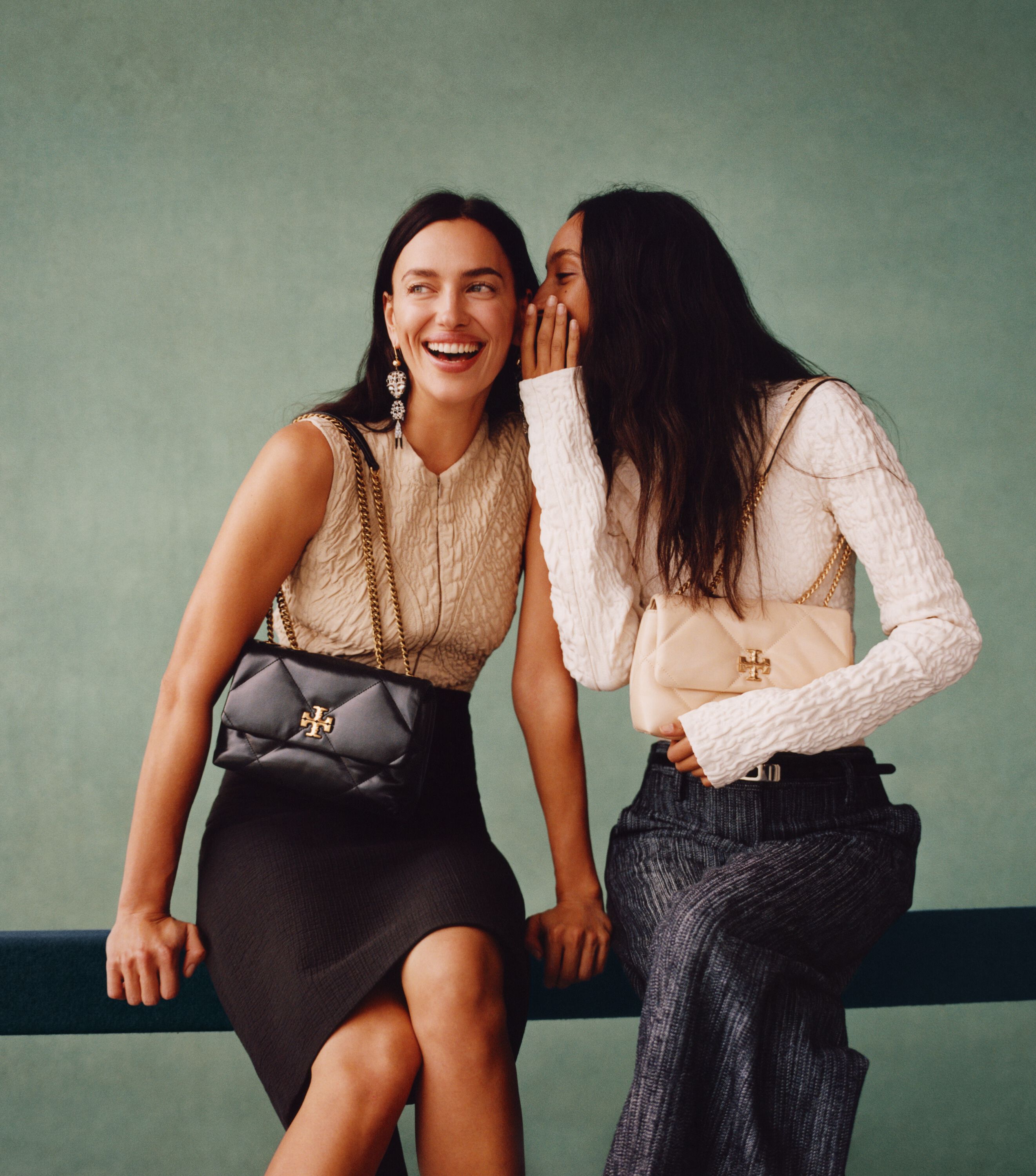 Small Kira Diamond Quilt Shoulder Bag, Black | Tory Burch UAE