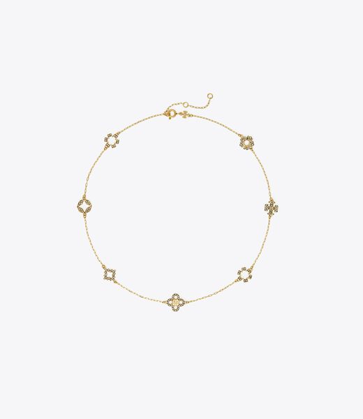 Kira Clover Pavé Necklace