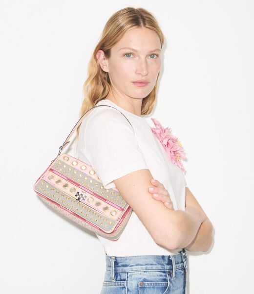 Small Charlie Embellished Shoulder Bag tory burch small charlie embellished shoulder bag