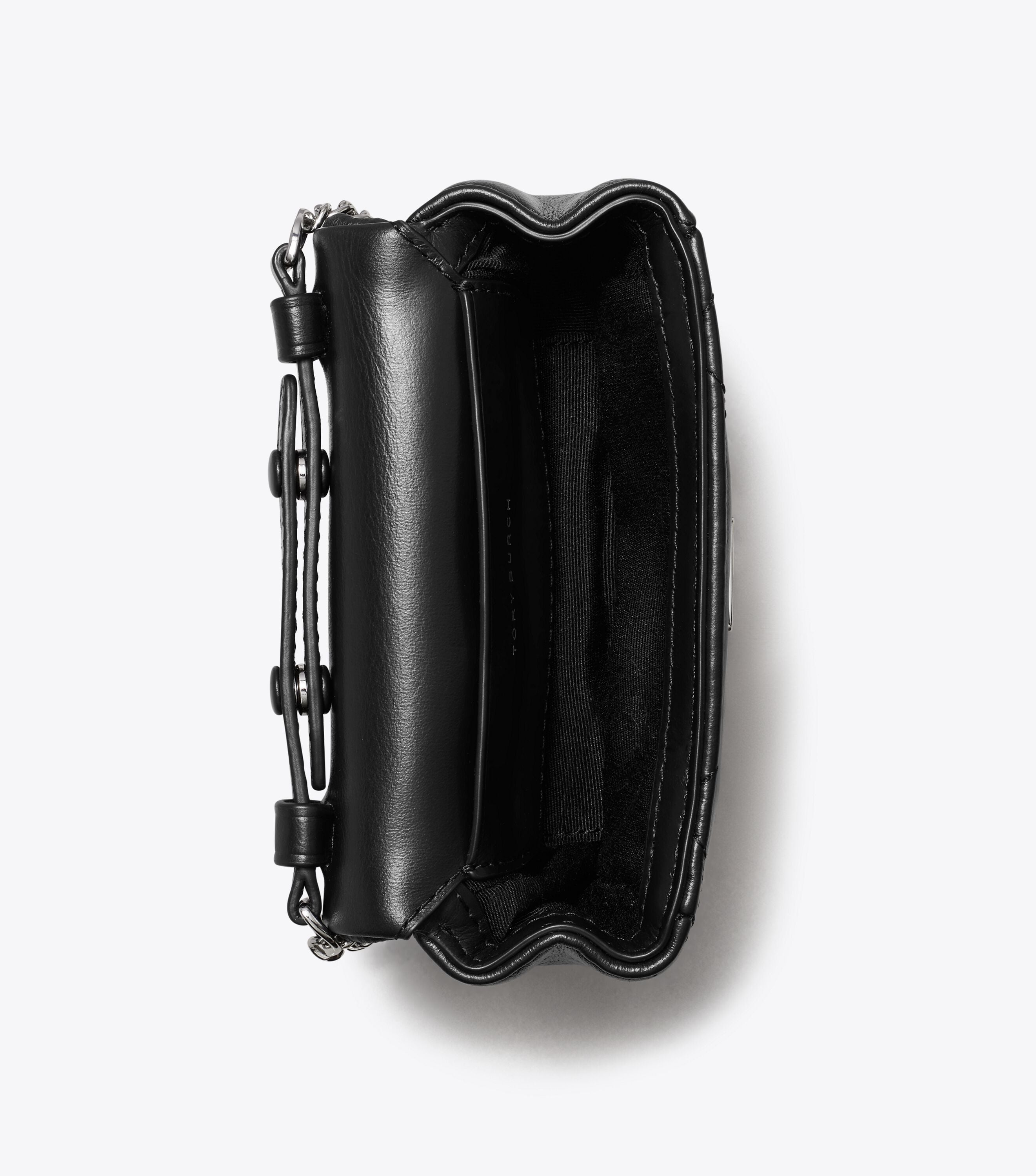 Mini Kira Diamond Quilt Clover Chain Wallet, Black | Tory Burch UAE
