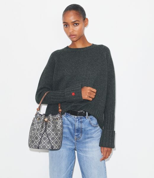 tory burch t monogram bucket bag