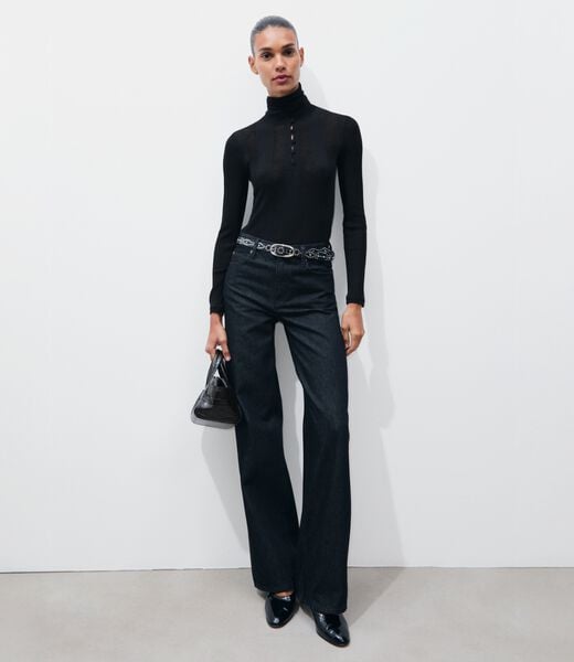 tory burch fine rib front tie sweater