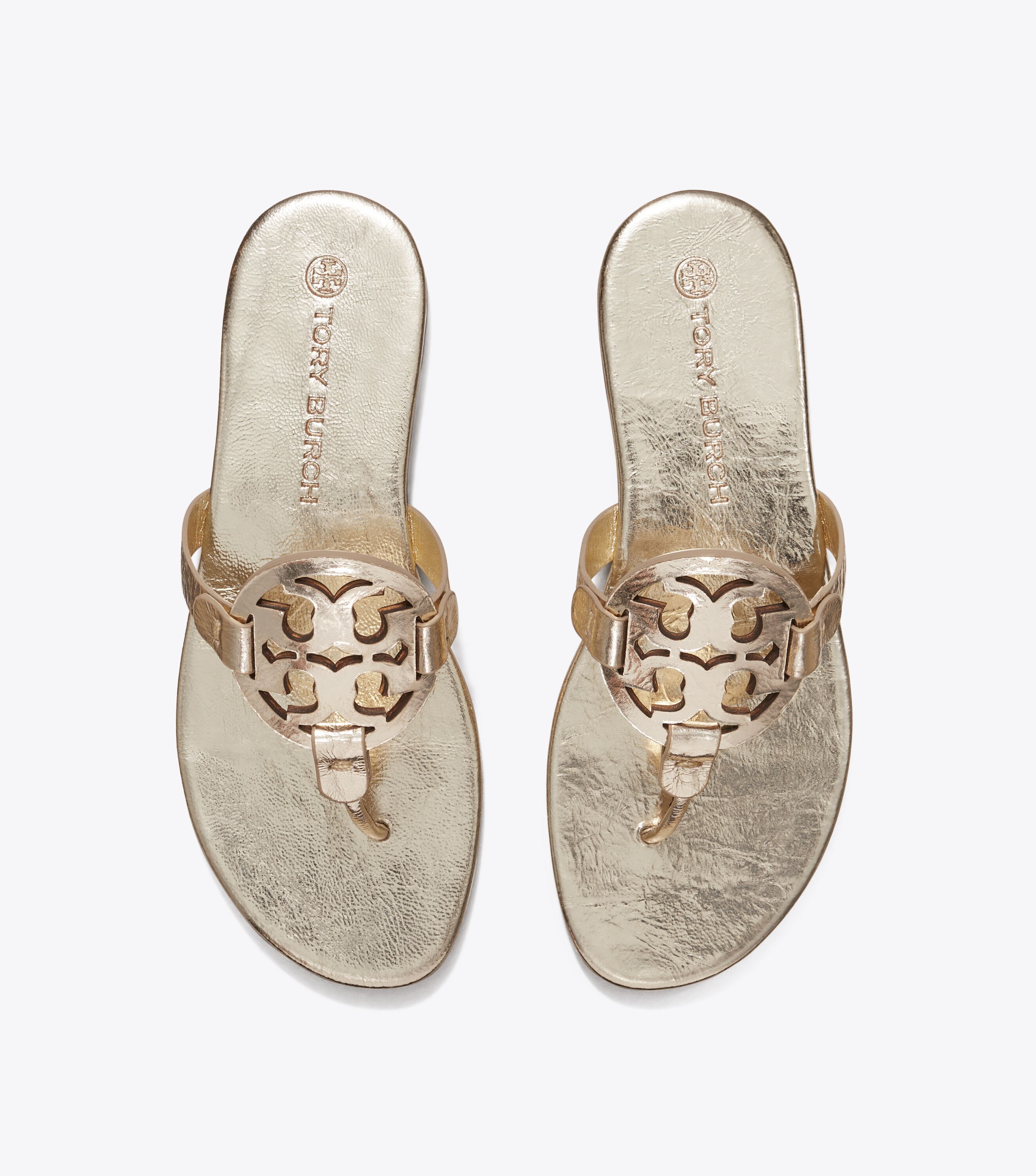 Gold tory burch miller sandals top