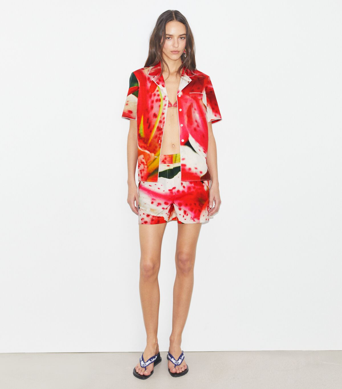 tory burch twill camp short