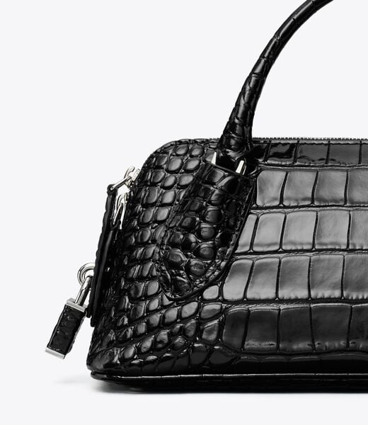 Lock Croc-Embossed Top Handle Bag tory burch lock croc embossed top handle bag