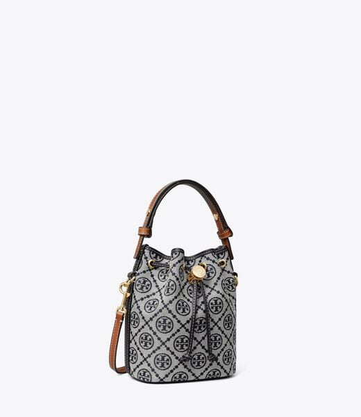 tory burch t monogram mini bucket bag