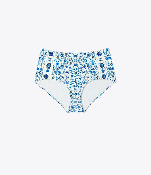 Printed High-Waisted Bikini Bottom