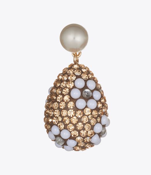 Curiosity Crystal Pearl Drop Earrings tory burch curiosity crystal pearl drop earrings