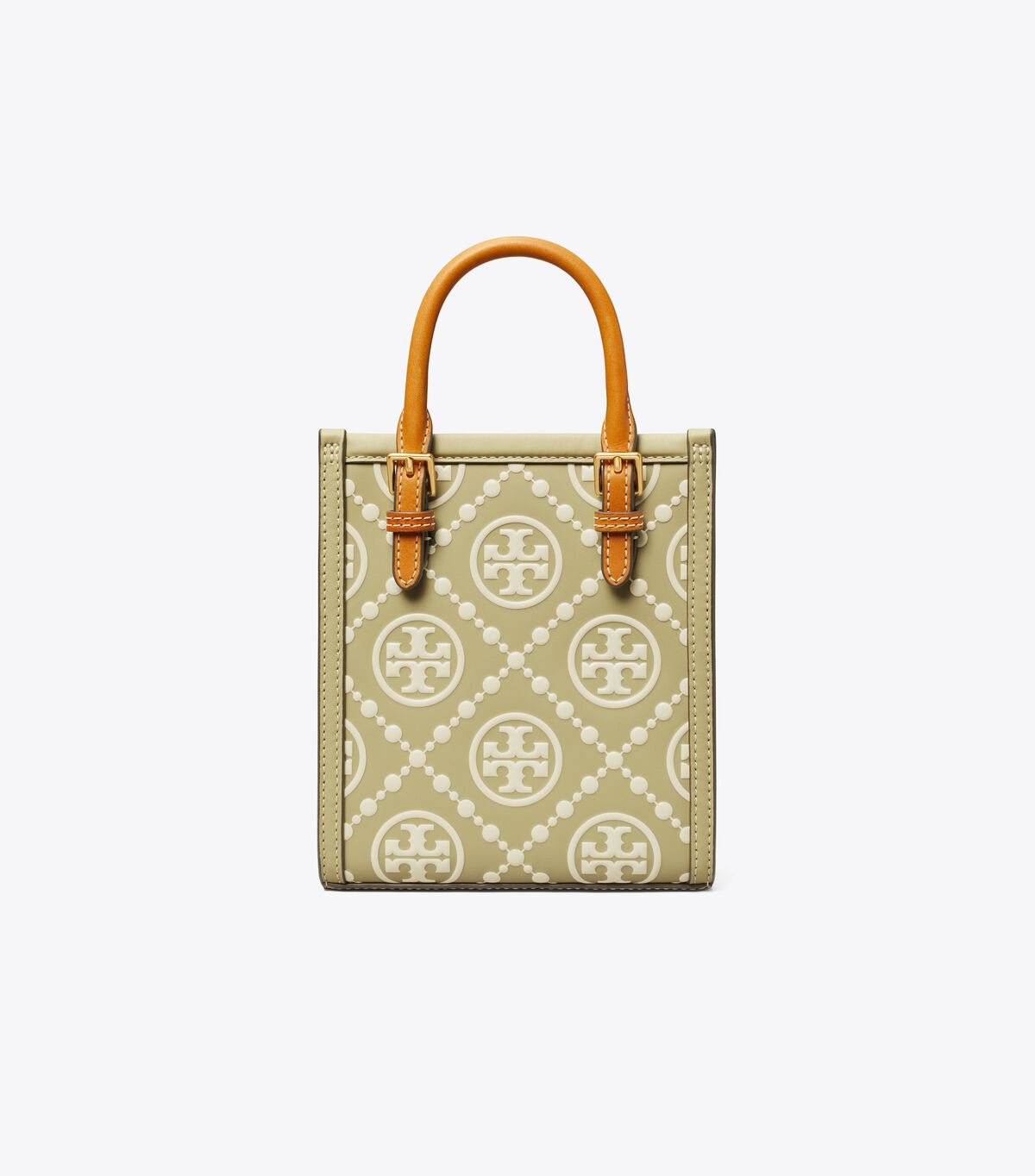 tory burch mini t monogram contrast embossed tote