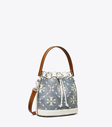 T Monogram Denim Bucket Bag