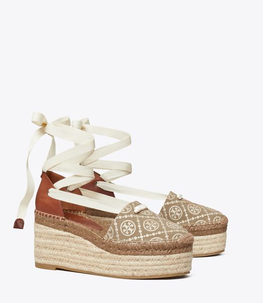 T Monogram Espadrille Wedge