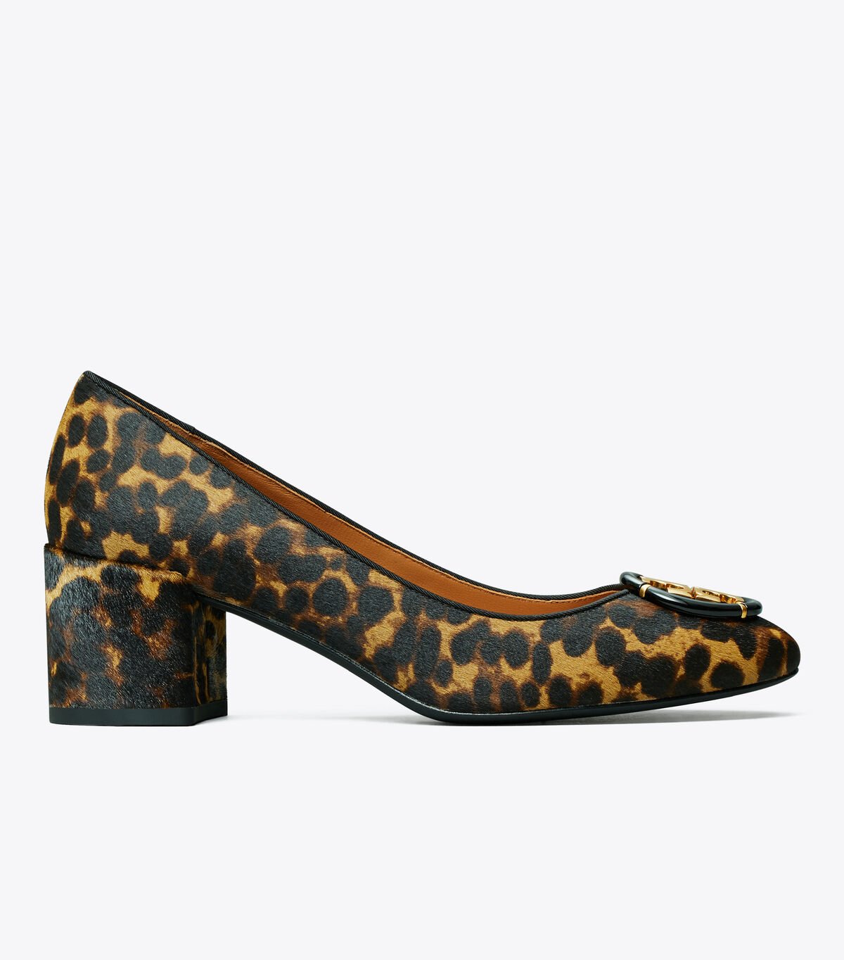 tory burch multi logo leopard pump