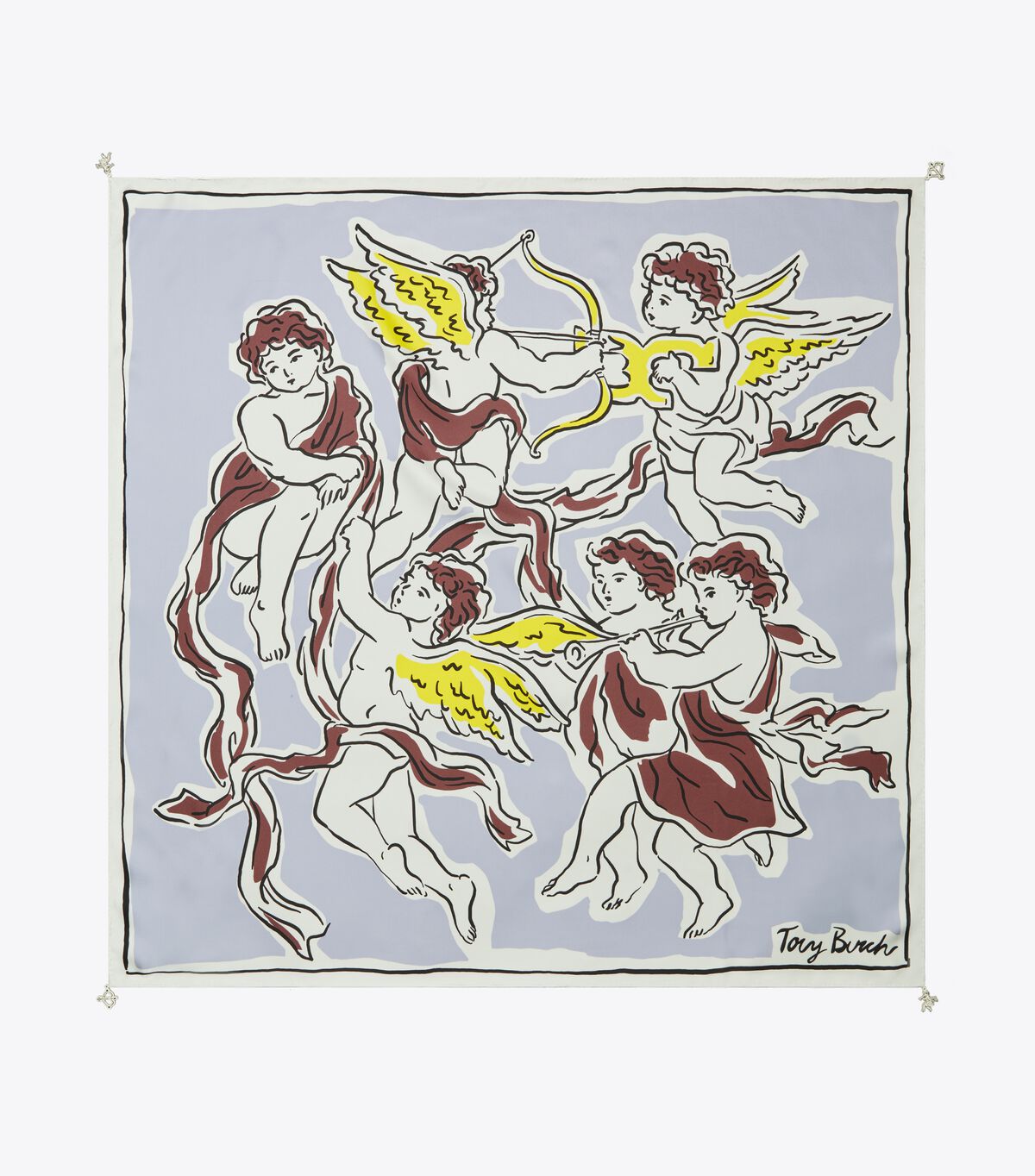 Cherubs Silk Square Scarf tory burch cherubs silk square scarf
